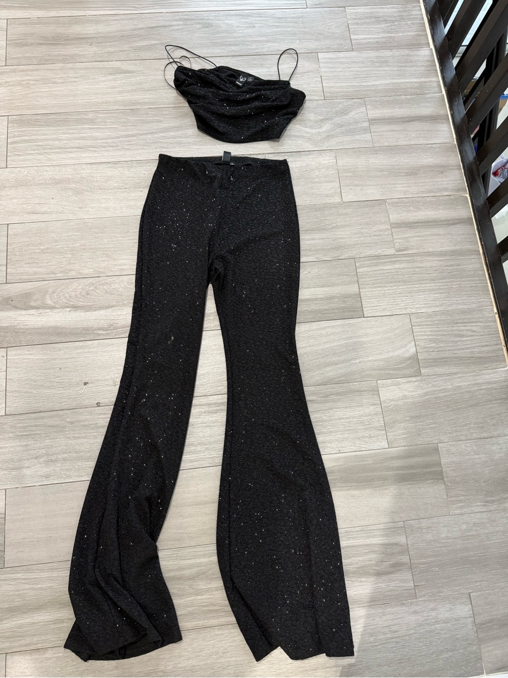 Windsor Black Sparkle Flare Pants